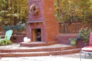 outdoor brick fireplace