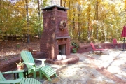 outdoor brick fireplace