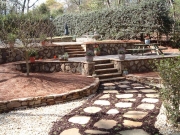 custom designed stone steps and patio